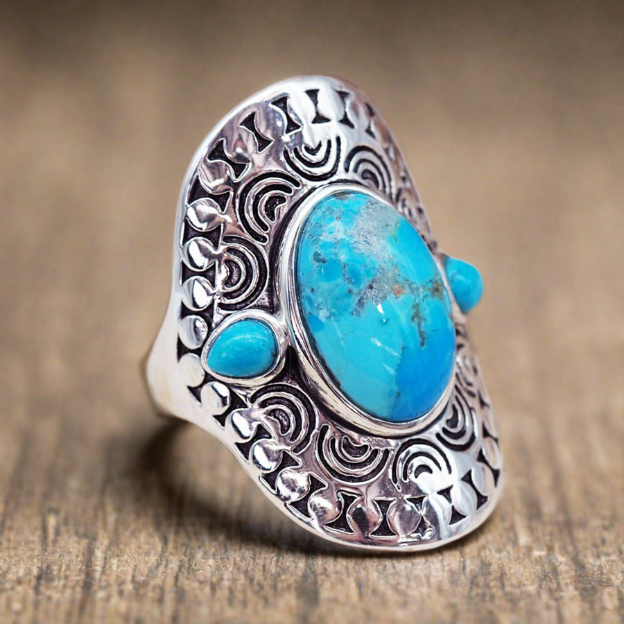 Sterling silver turquoise ring - womens turquoise jewellery - Australian jewellery brand