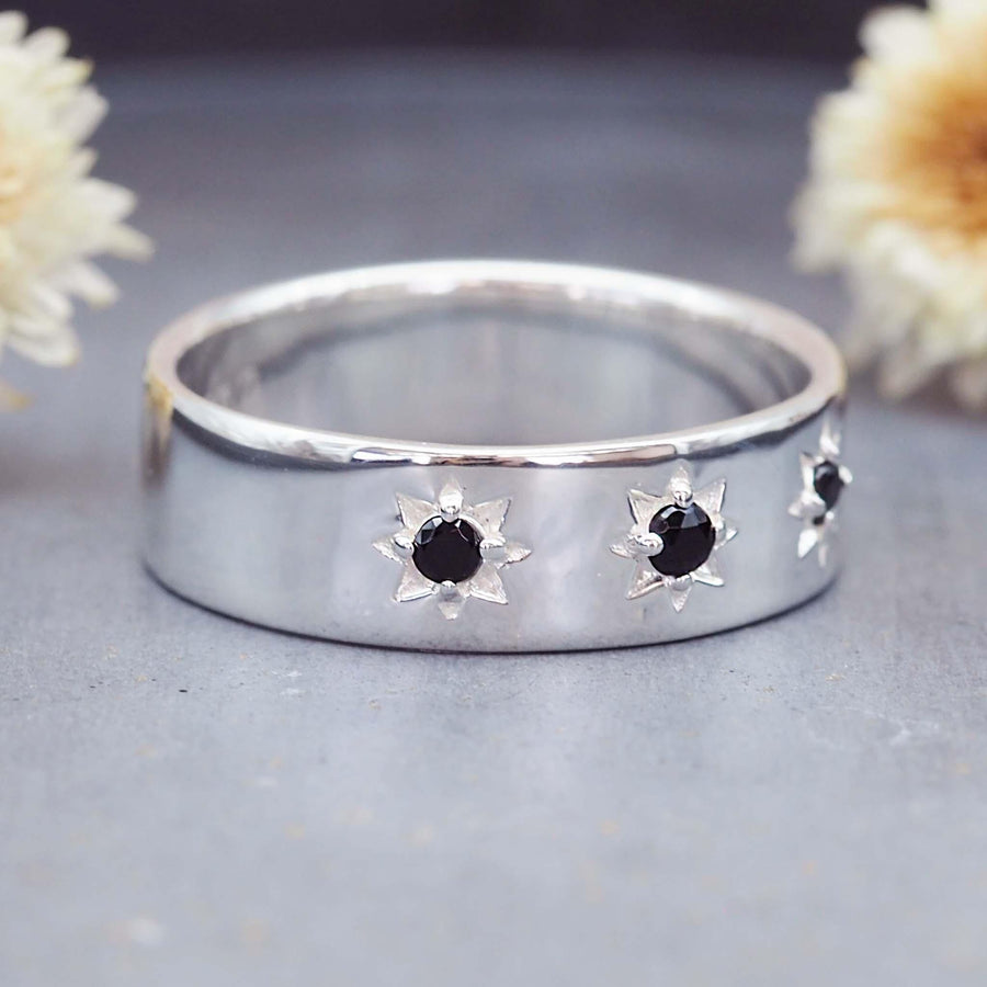 black spinel medusa band - women's jewellery by indie and harper