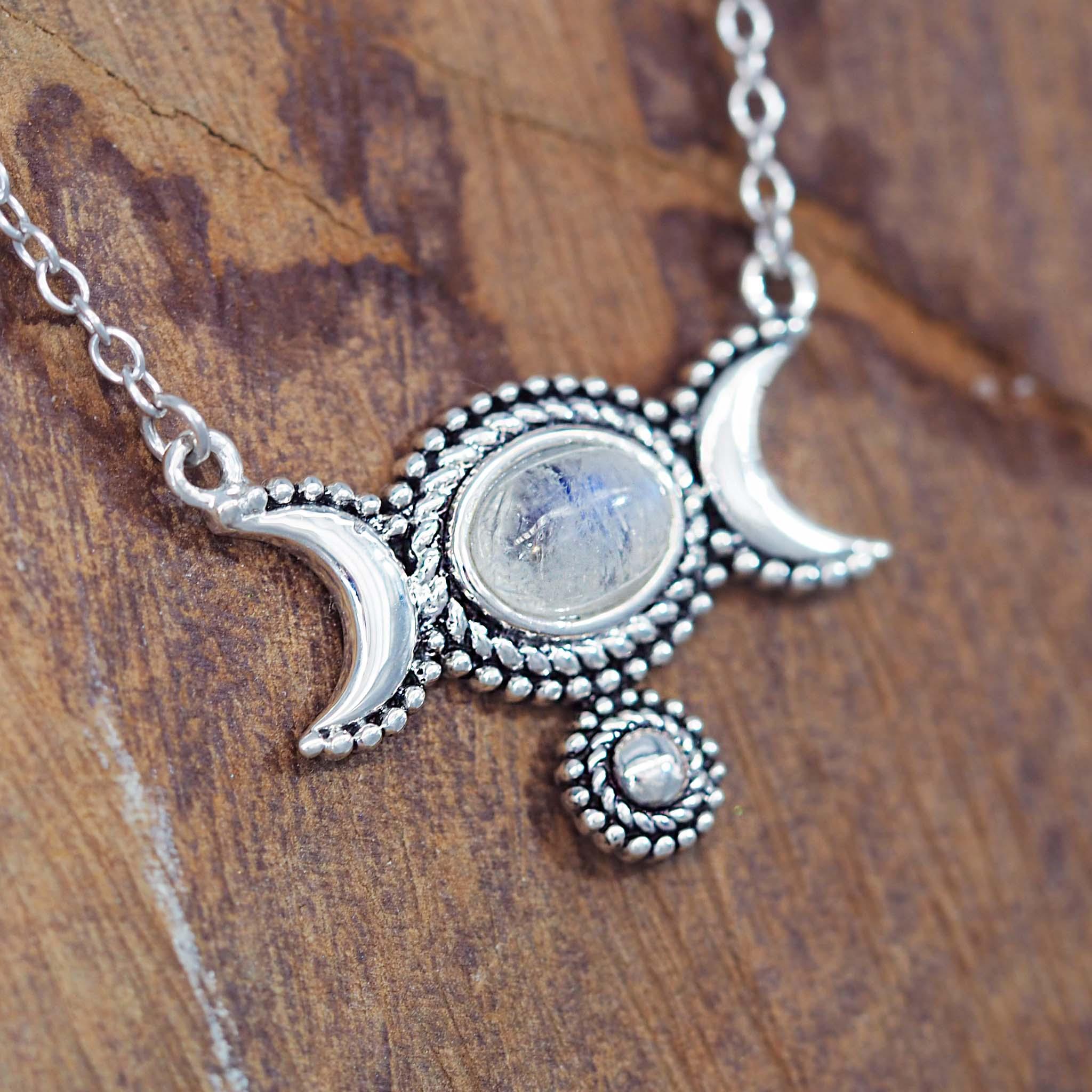 Crescent Moon Moonstone Necklace - womens jewellery by indie and harper