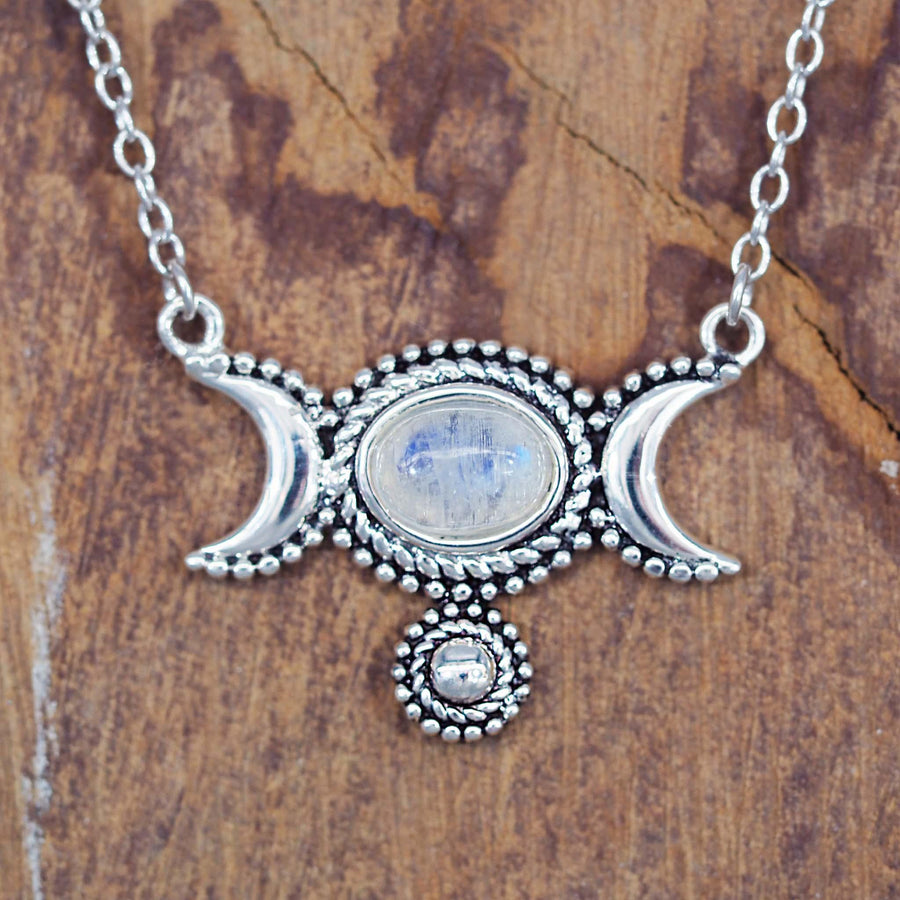 Crescent Moon Moonstone Necklace - womens jewellery by indie and harper