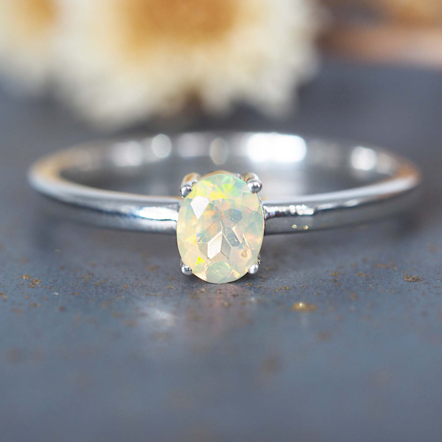 dainty opal ring - women's opal jewellery Australia 
