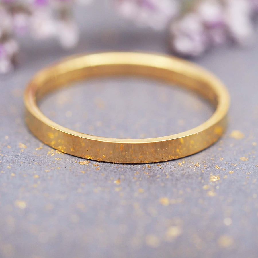 Gold stacker Ring - womens gold waterproof jewellery Australia