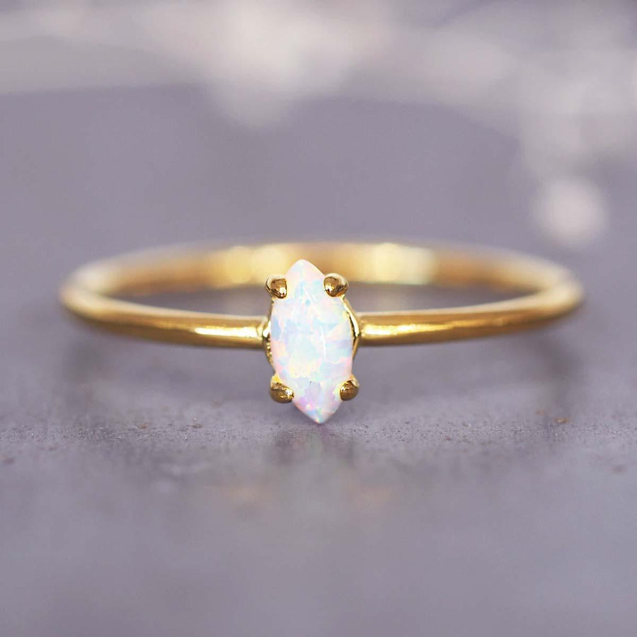Gold Dainty Opal Ring - womens gold opal jewellery by indie and harper