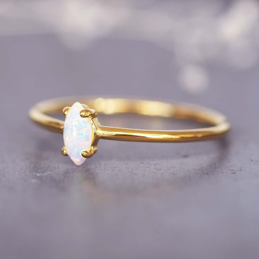 Gold Dainty Opal Ring - womens gold opal jewellery by indie and harper
