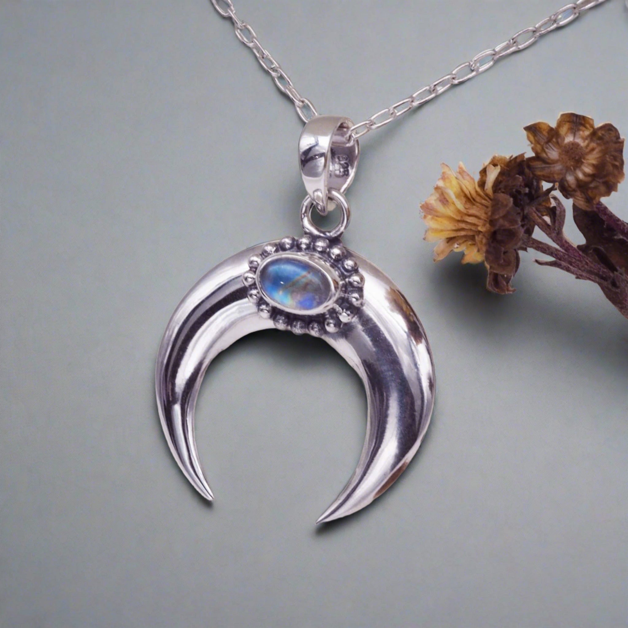 Half Moon Moonstone Necklace - womens jewellery by indie and harper