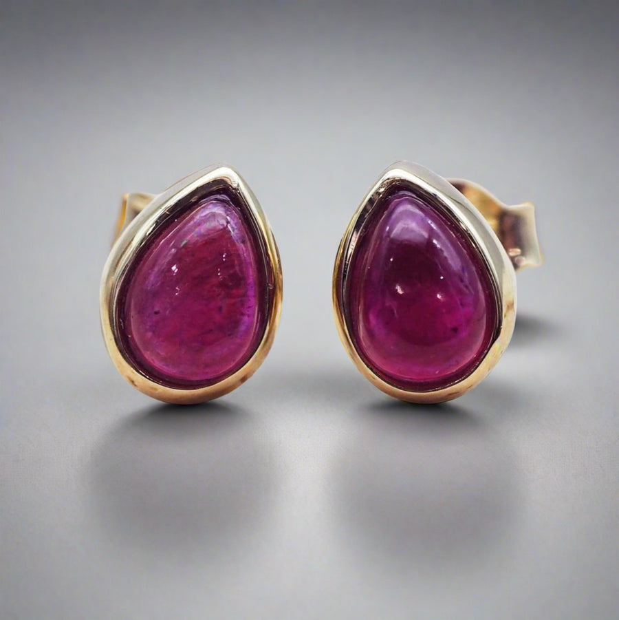 january birthstone earrings - garnet gold earrings - womens january birthstone jewellery australia