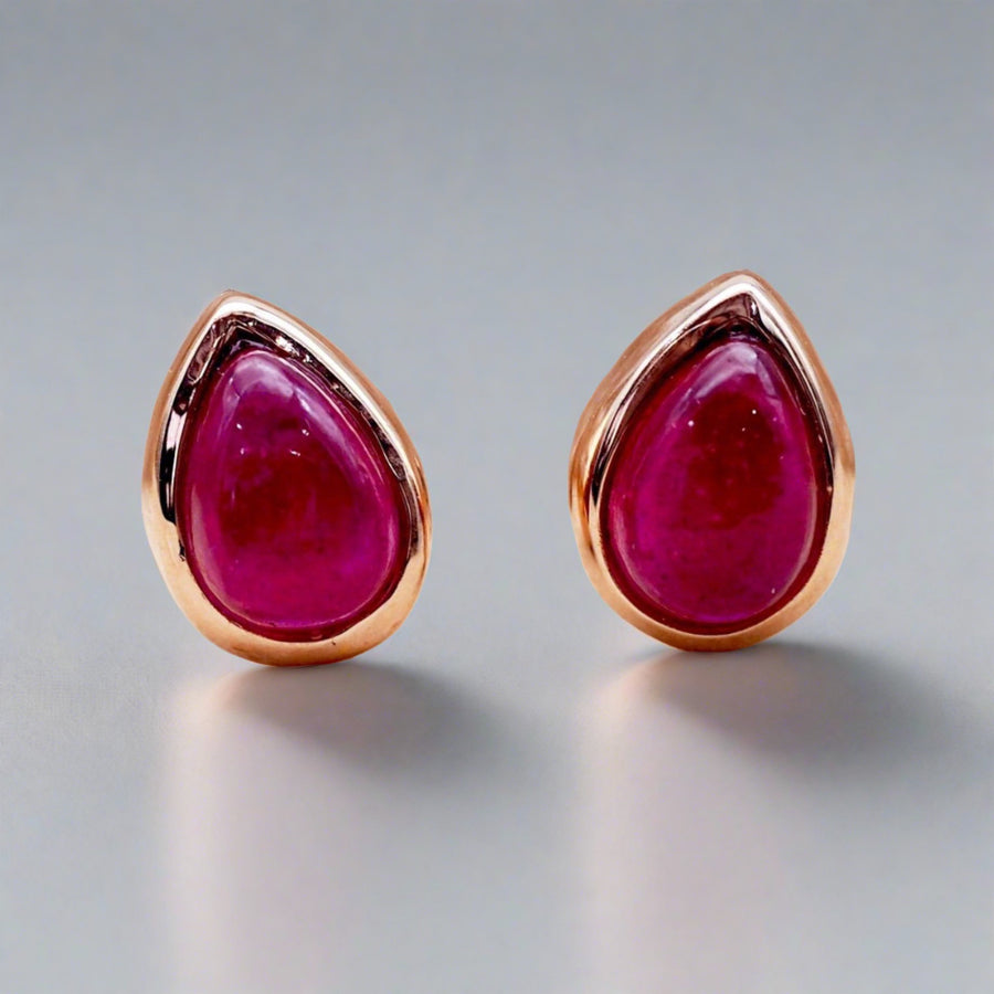 january birthstone earrings - garnet rose gold earrings - january birthstone jewellery australia