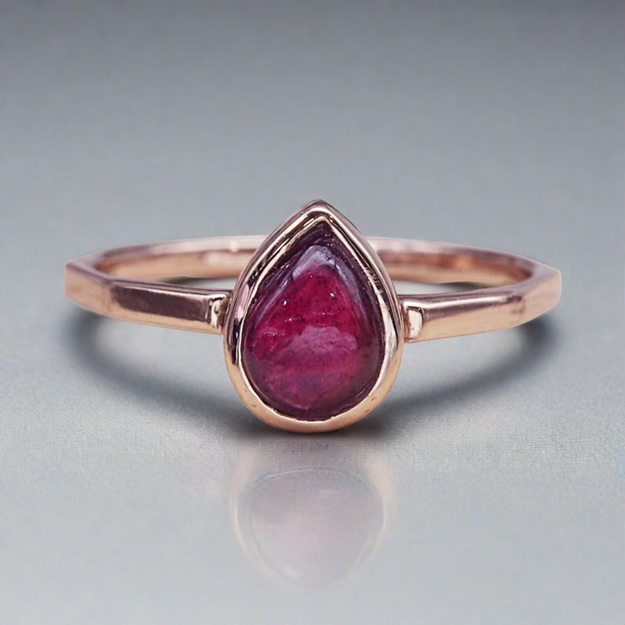 july birthstone ring - rose gold ruby ring - june birthstone jewellery australia