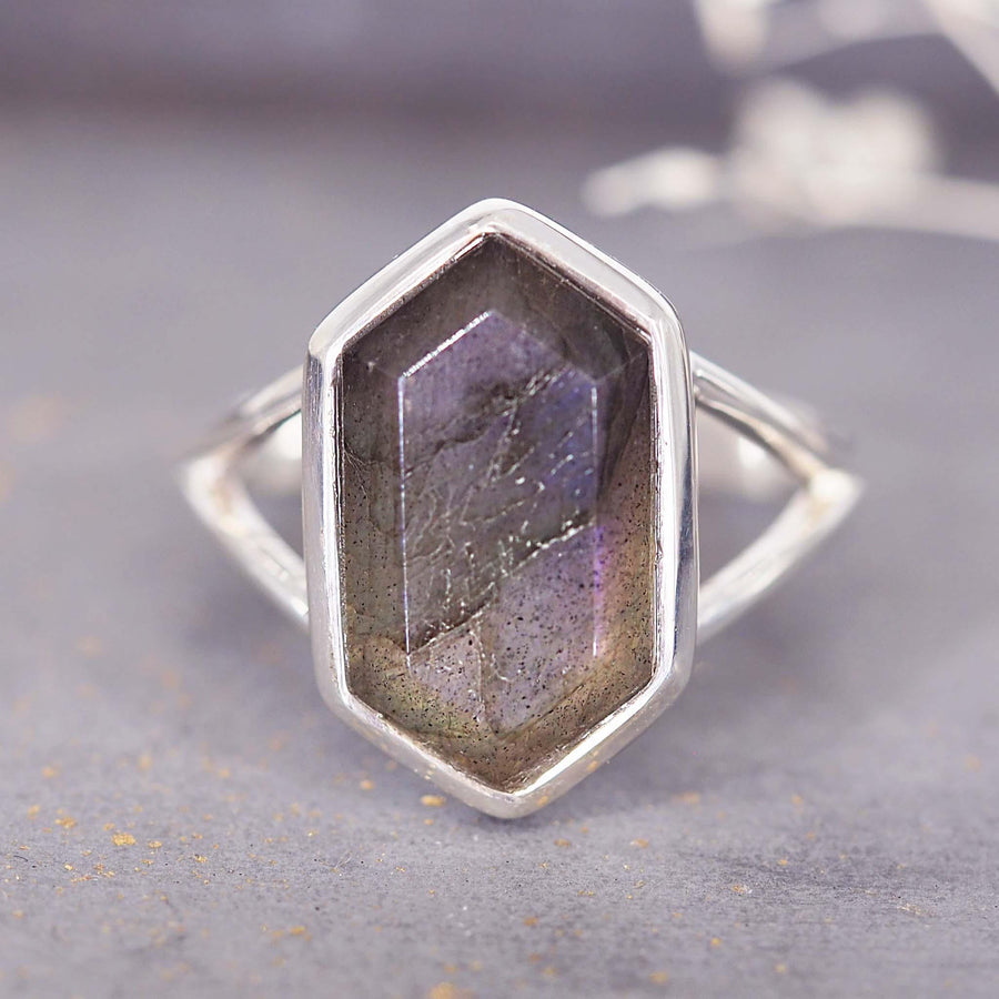 Lolanthe Purple Labradorite Ring - womens jewellery by indie and harper