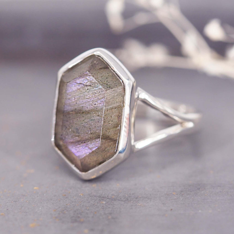 Lolanthe Purple Labradorite Ring - womens jewellery by indie and harper