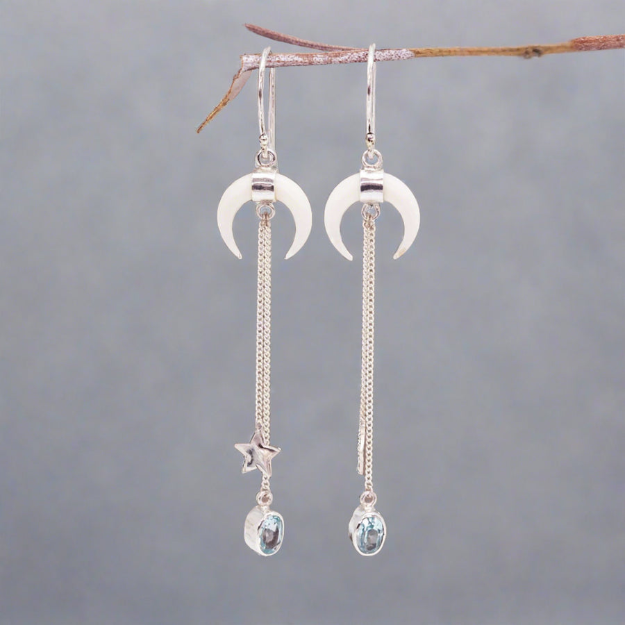 Sterling silver Topaz Earrings - womens topaz jewellery by indie and harper