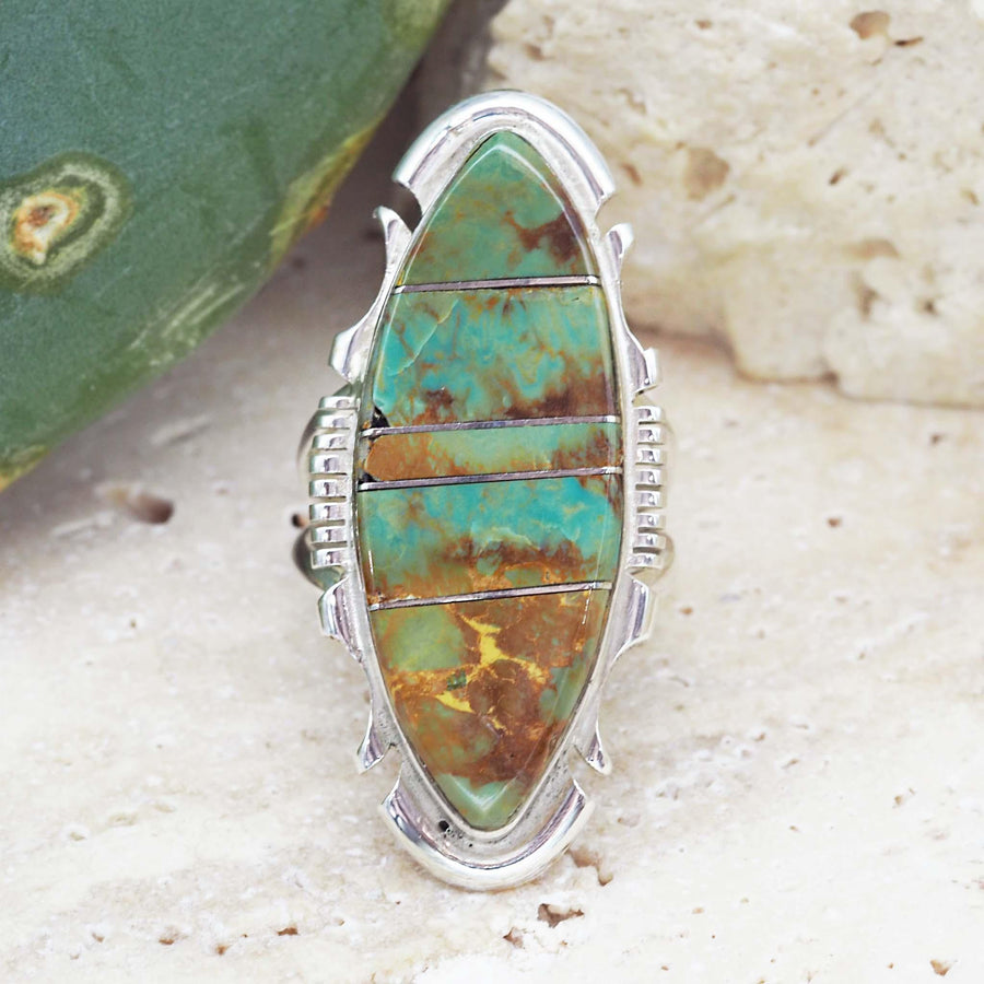 Navajo Sterling Silver Turquoise Ring - Native American Jewelry - womens turquoise jewellery