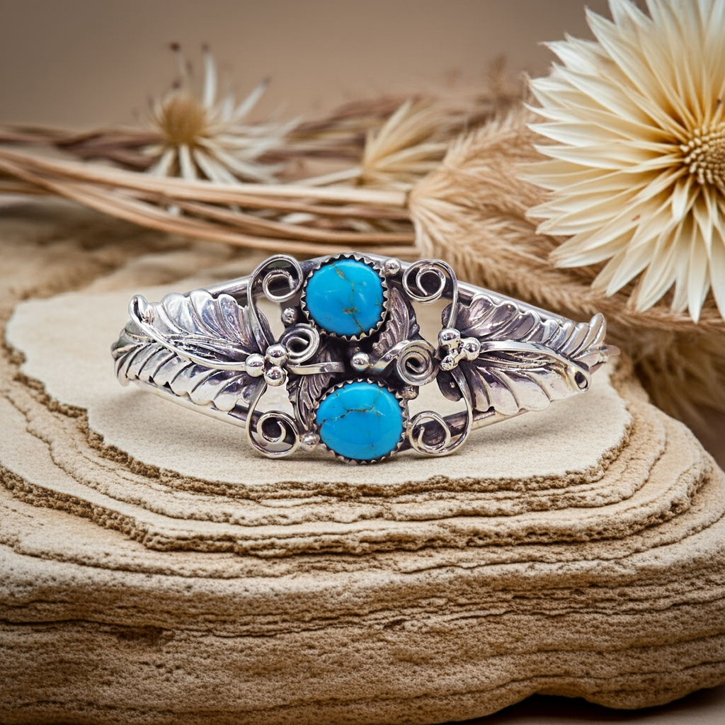 Navajo Sleeping Beauty Turquoise Cuff indie and harper