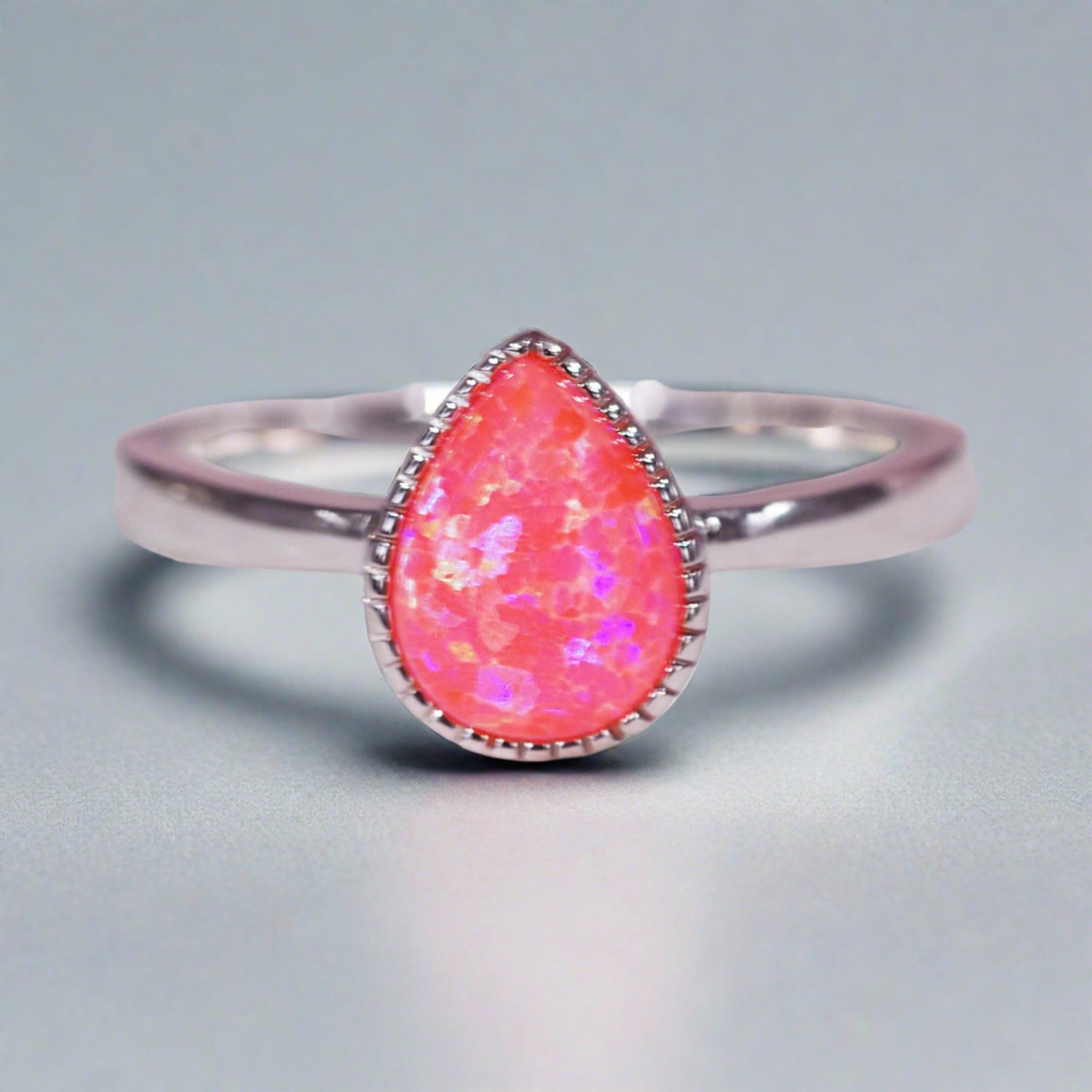 Pink Opal Rain Drop Ring - womens jewellery by indie and harper
