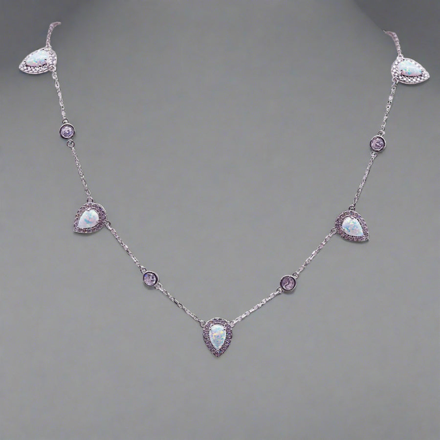 Sterling silver Opal Necklace - womens opal jewellery australia
