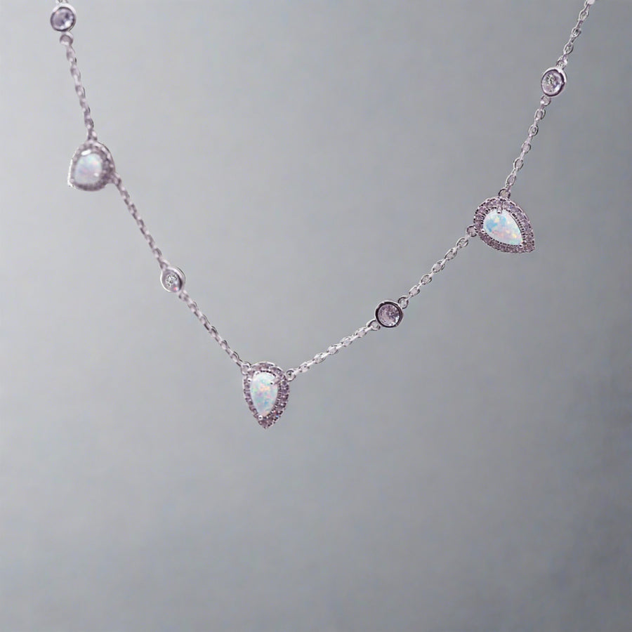 sterling silver Stardust Opal Necklace - womens opal jewellery australia