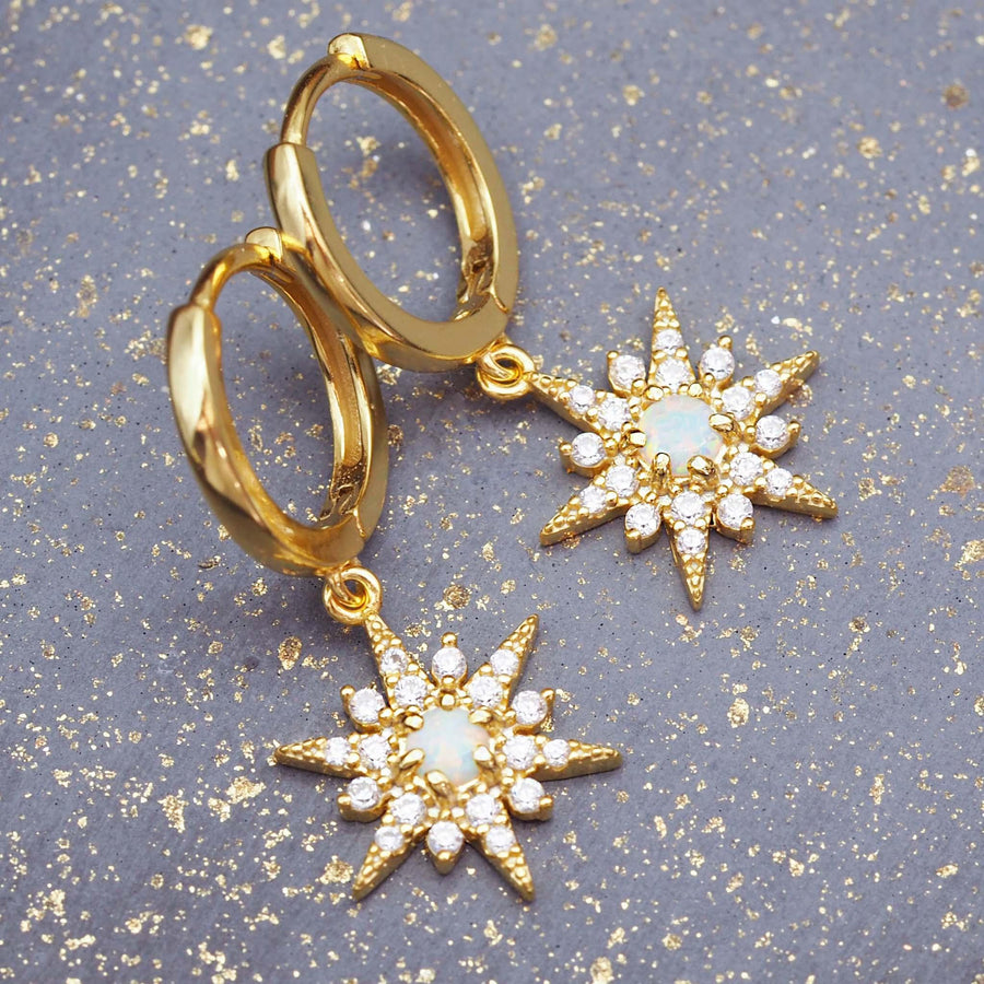 Star Opal Earrings - womens gold opal jewellery by Australian jewellery brand indie and harper