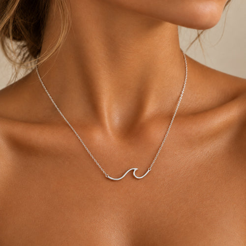 Sterling Silver Wave Necklace