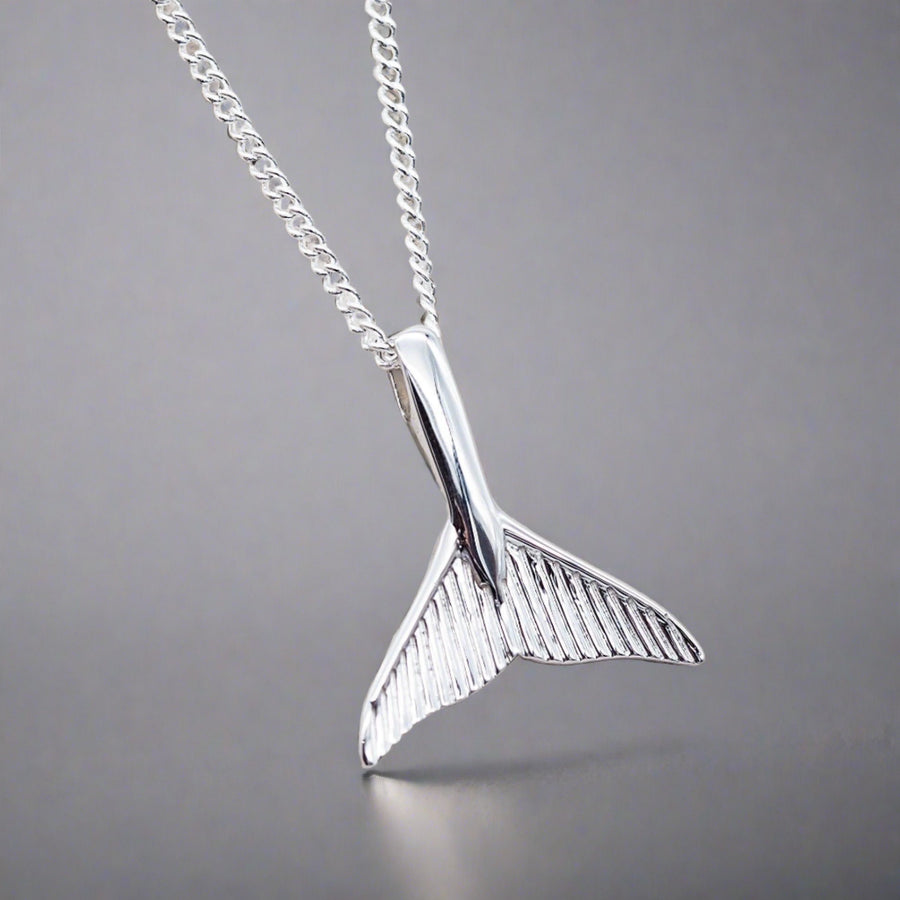 sterling silver whale tail necklace - womens sterling silver jewellery australia