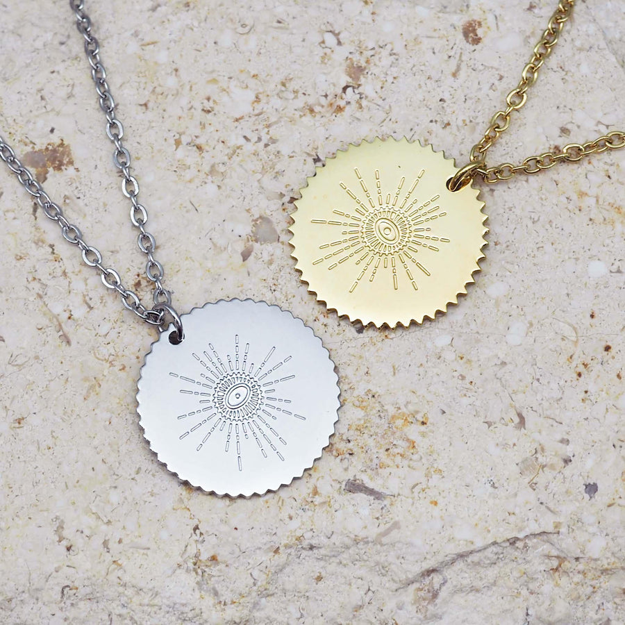 silver and gold Pendant Necklace - womens waterproof jewellery Australia