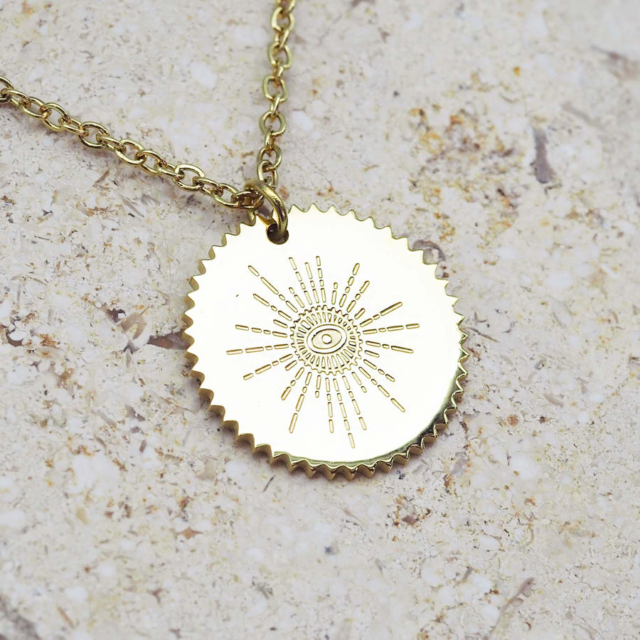 Gold Pendant Necklace - womens waterproof jewellery