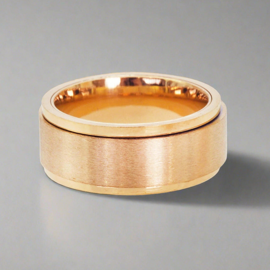 Titanium Meditation gold Spinner Ring - womens gold waterproof jewellery - Australian jewellery online