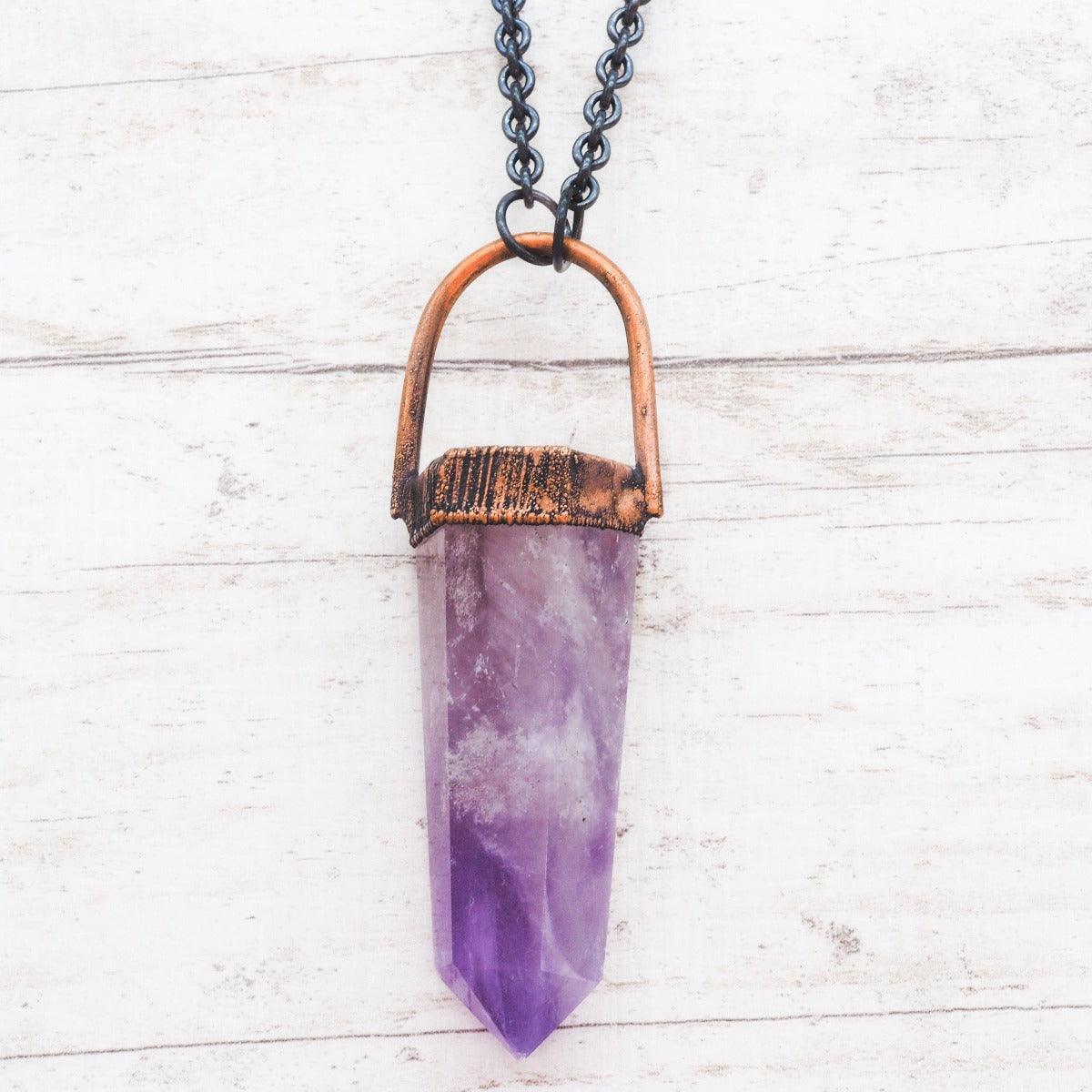Amethyst and Copper Necklace - womens jewellery by indie and harper