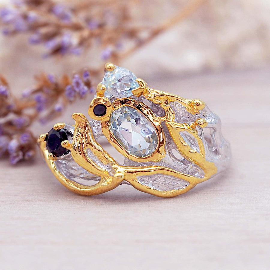 Bespoke Topaz Sapphire Ring - womens topaz jewellery by indie and harper