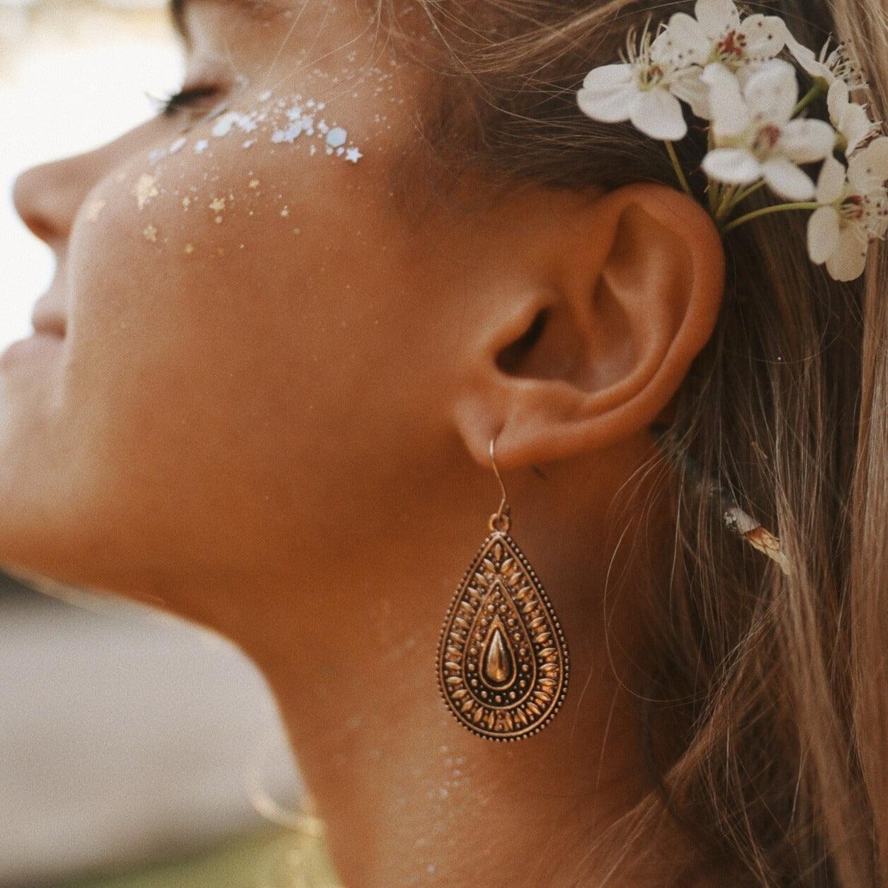 Bohemian Tear Drop Earrings - womens jewellery by indie and harper