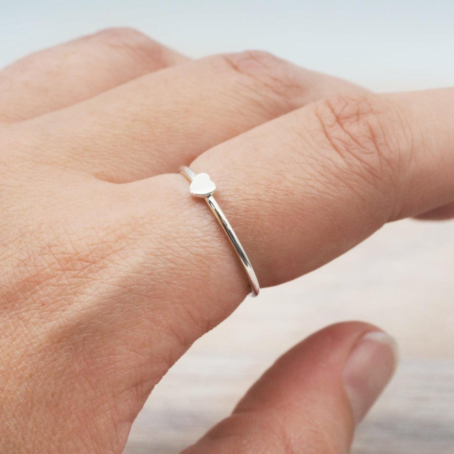 Dainty sterling silver stacker Ring being worn - womens sterling silver jewellery australia