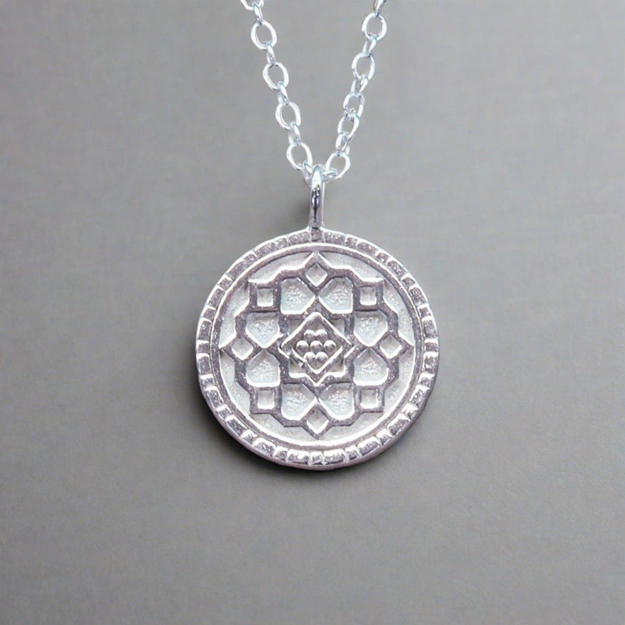 Dainty Mandala sterling silver Necklace - womens sterling silver jewellery - Australian jewellery brand 