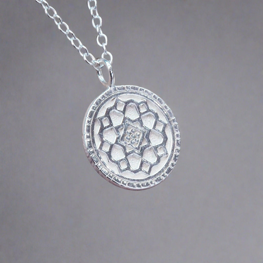 Dainty Mandala sterling silver Necklace - womens sterling silver jewellery by Australian jewellery brand indie and harper