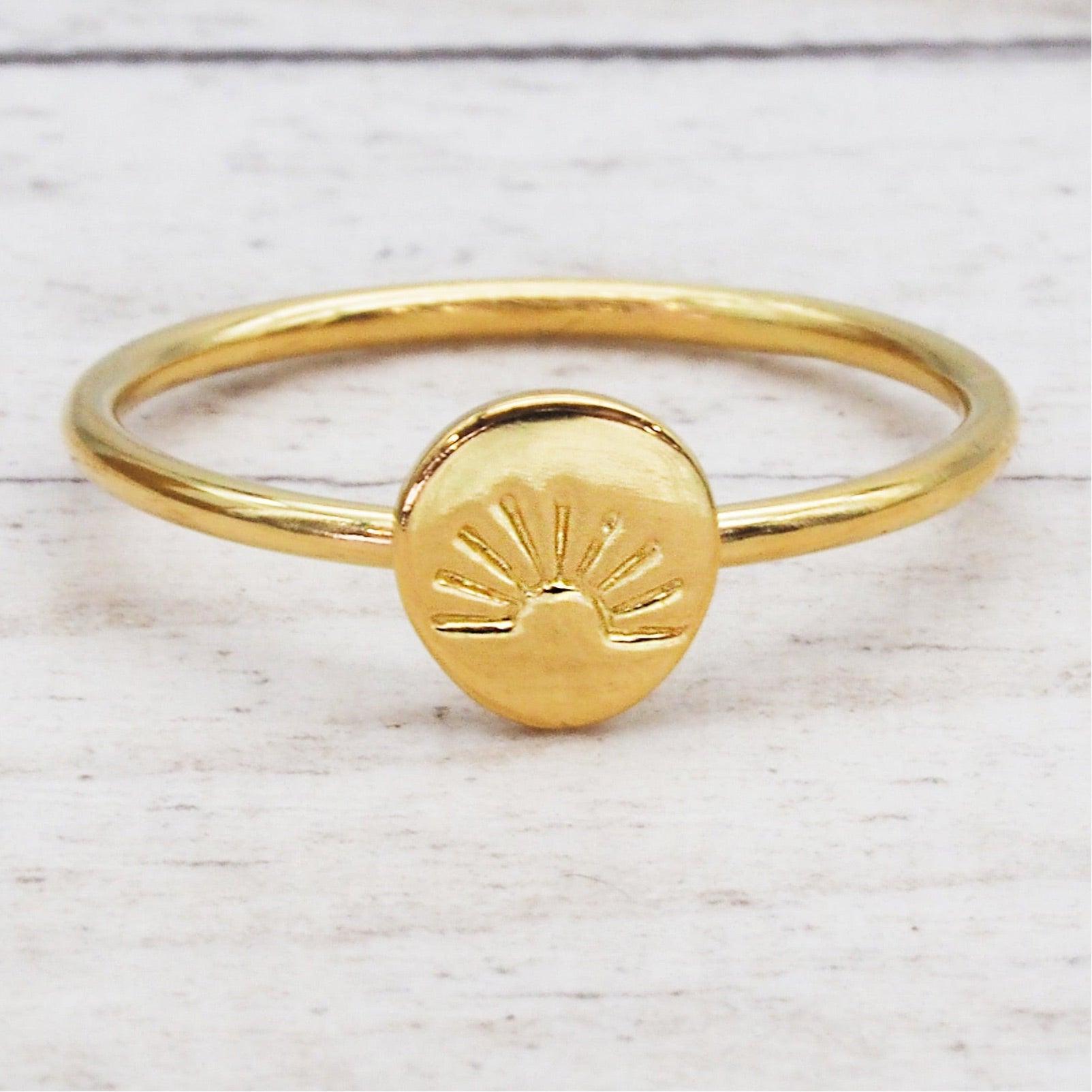 Gold Dainty Rising Sun Ring - womens jewellery by indie and harper