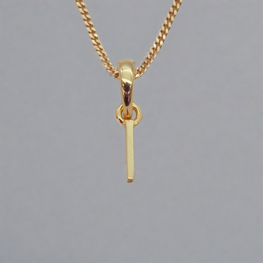 Gold Initial i Necklace - gold initial necklaces