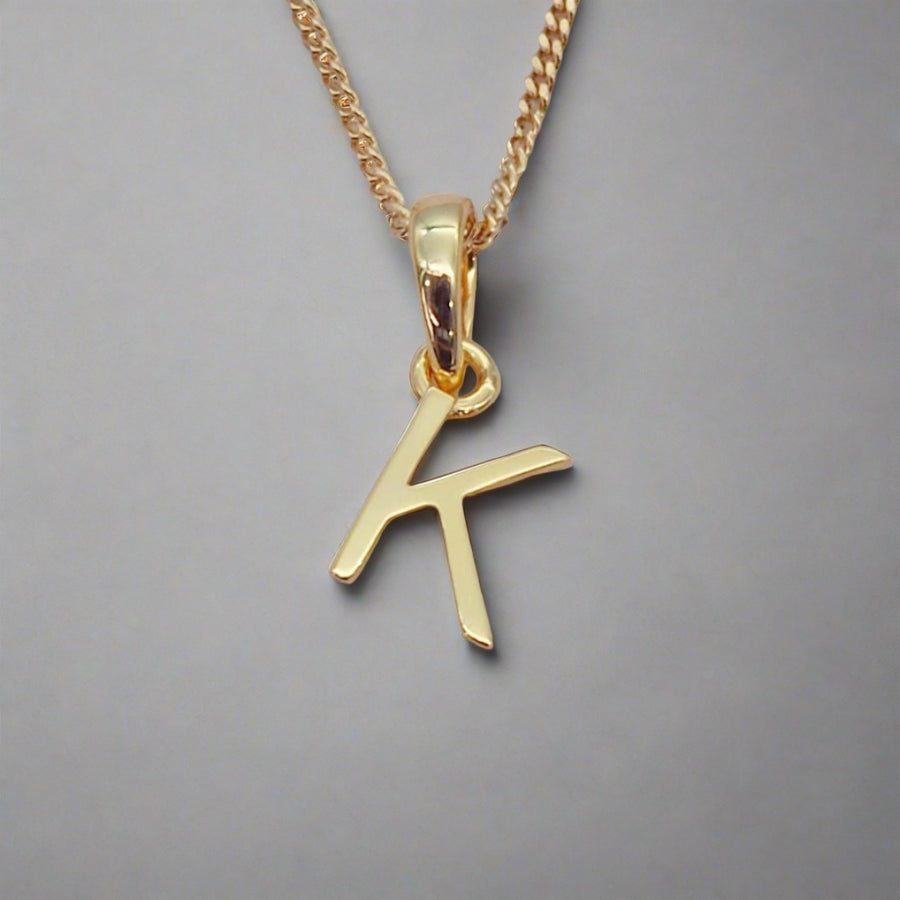 Gold Initial k pendant Necklace - gold initial necklaces