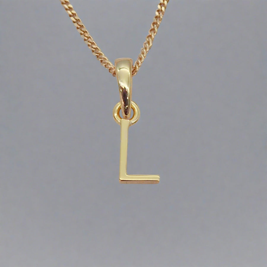 Gold Initial L Necklace - gold initial necklaces