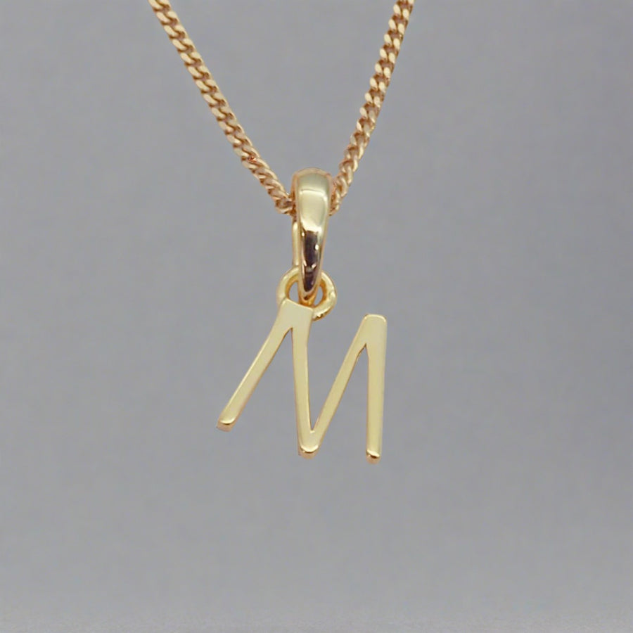 Gold Initial m Necklace - gold initial necklaces