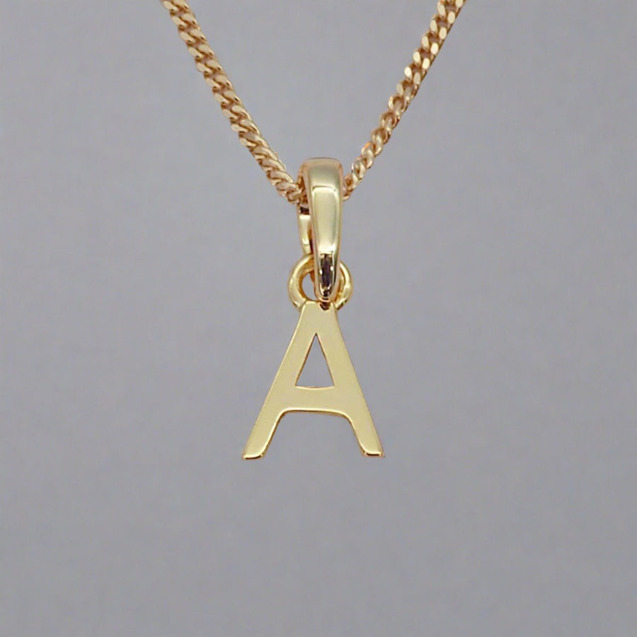 Gold Initial A Necklace - gold initial necklaces