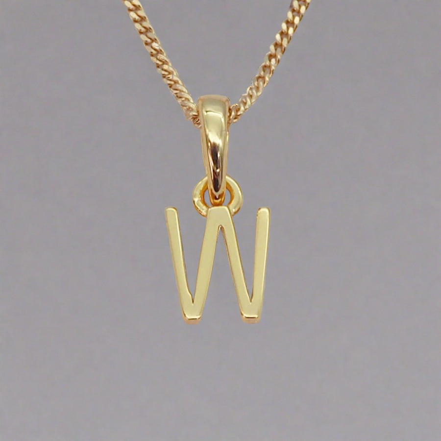 Gold Initial w pendant Necklace - gold initial necklaces
