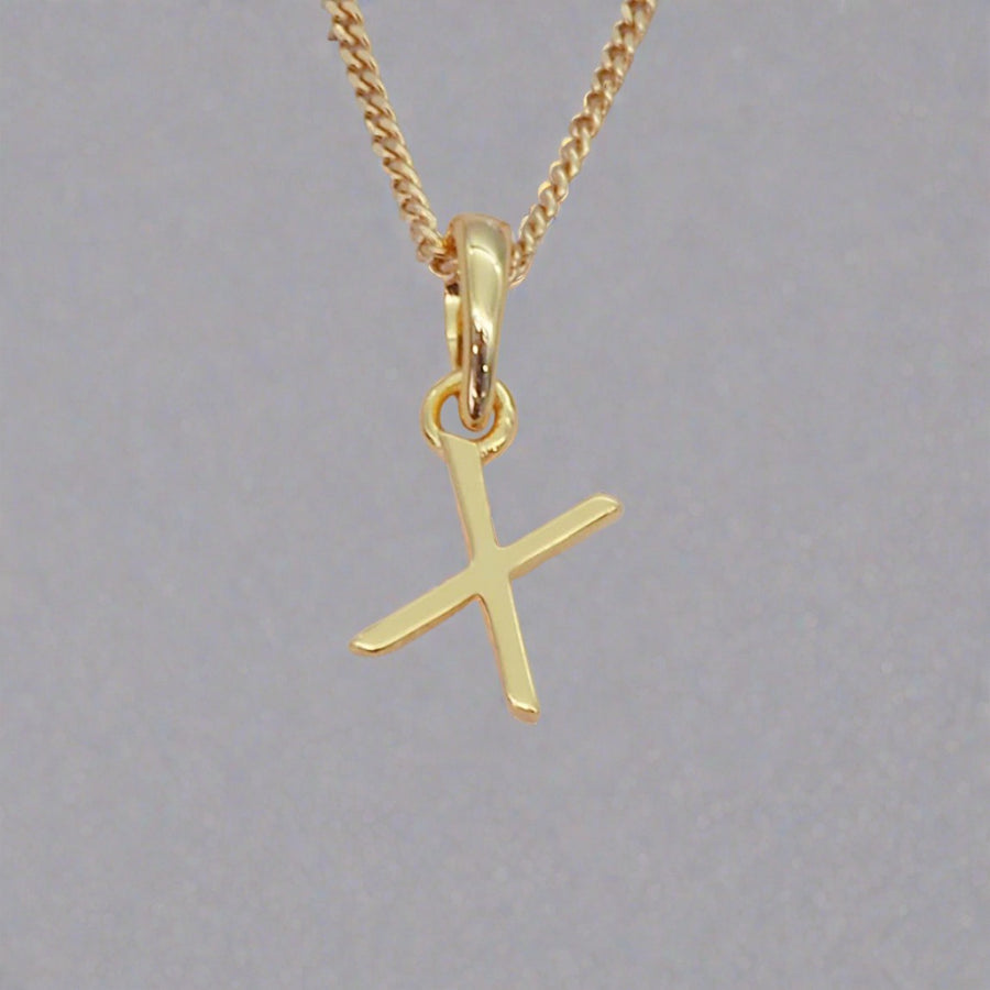 Gold Initial x pendant Necklace - gold initial necklaces