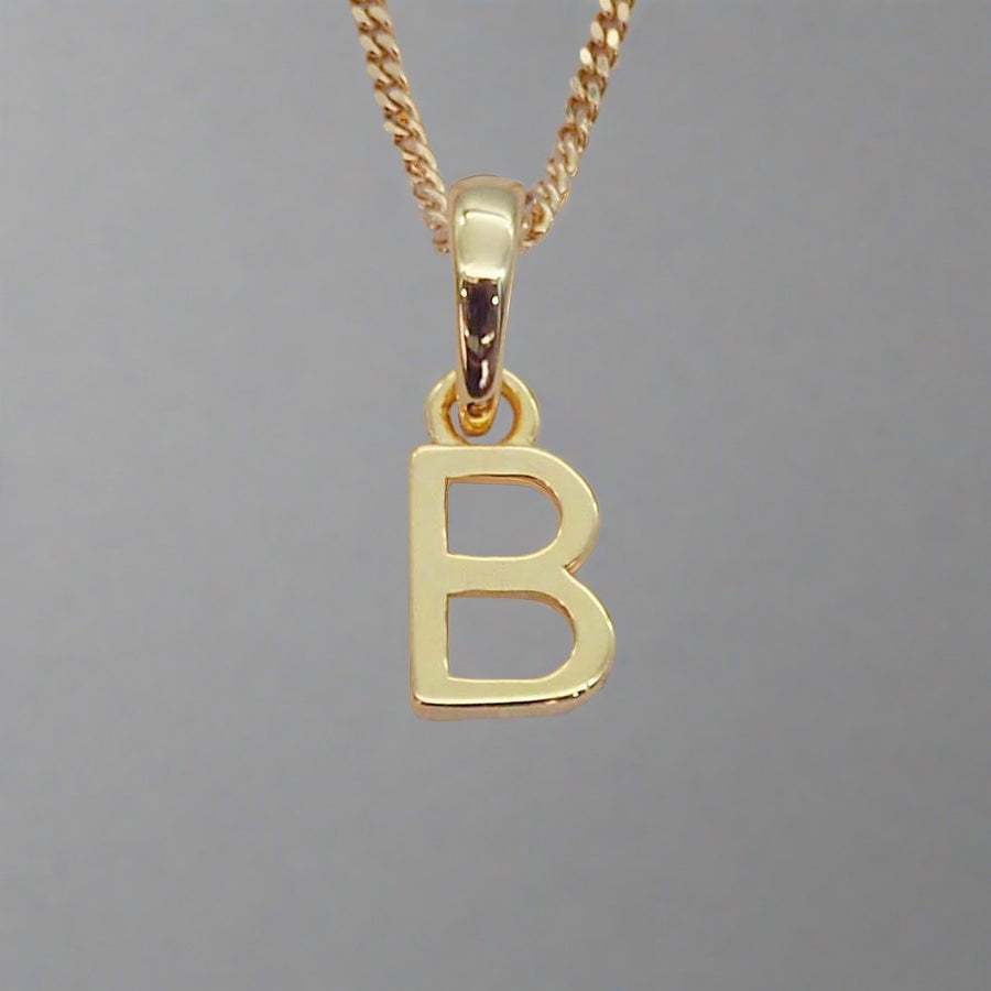 Gold Initial b Necklace - gold initial necklaces