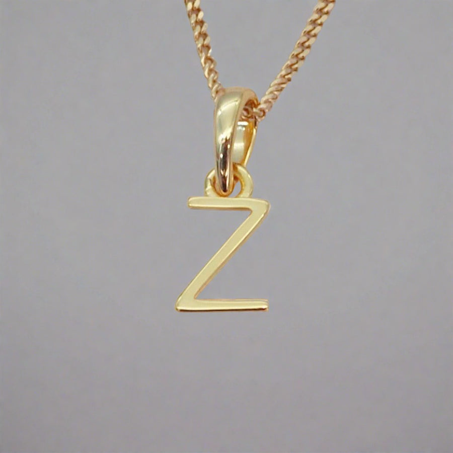 Gold Initial z Necklace - gold initial necklaces