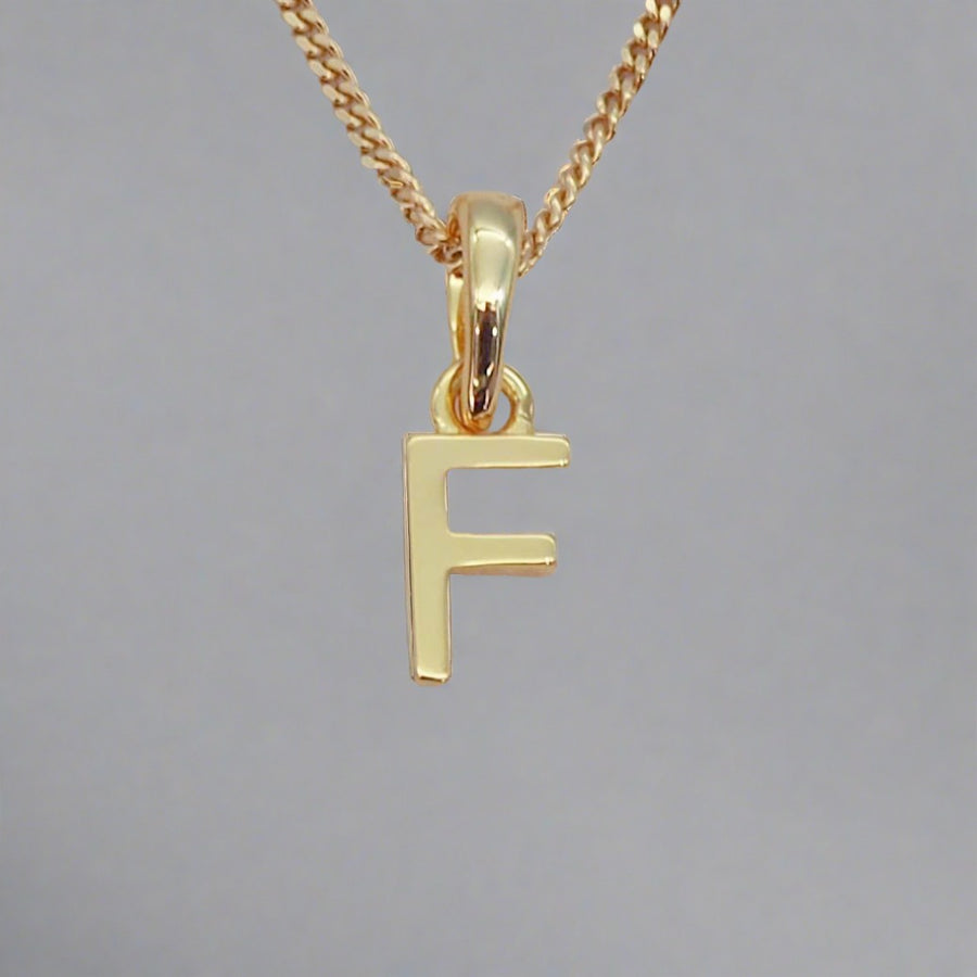 Gold Initial f pendant Necklace - gold initial necklaces