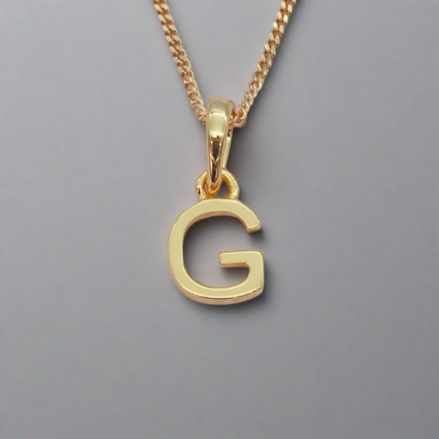 Gold Initial g pendant Necklace - gold initial necklaces