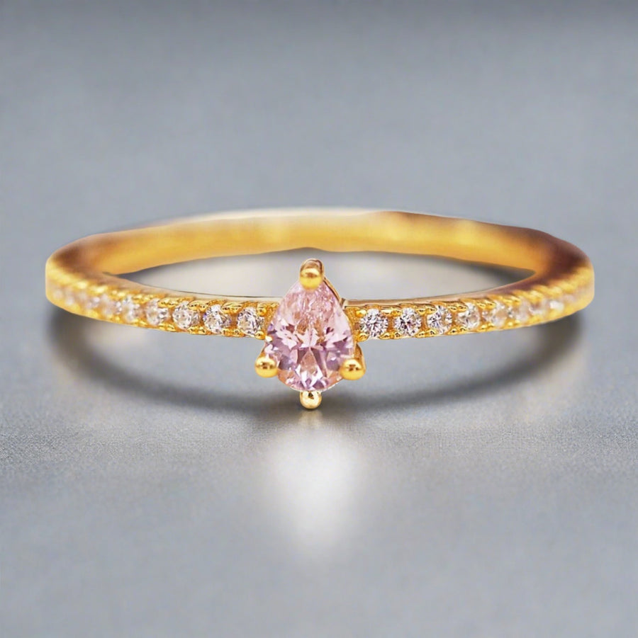Gold Topaz and Rose Quartz Ring - womens rose quartz jewellery by indie and harper