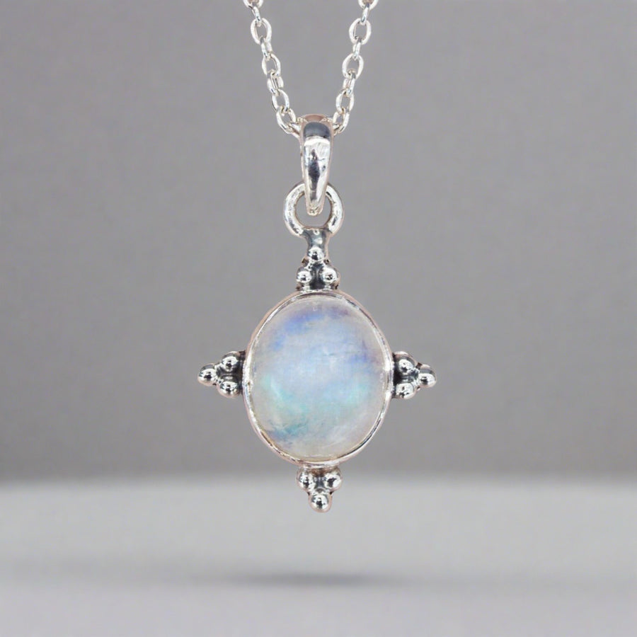 silver Moonstone Necklace - womens moonstone jewellery by indie and harper
