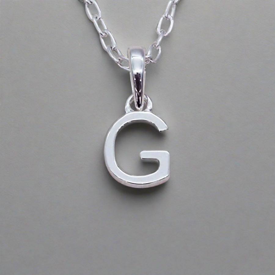 Sterling Silver Initial g Necklace - Sterling silver initial necklaces