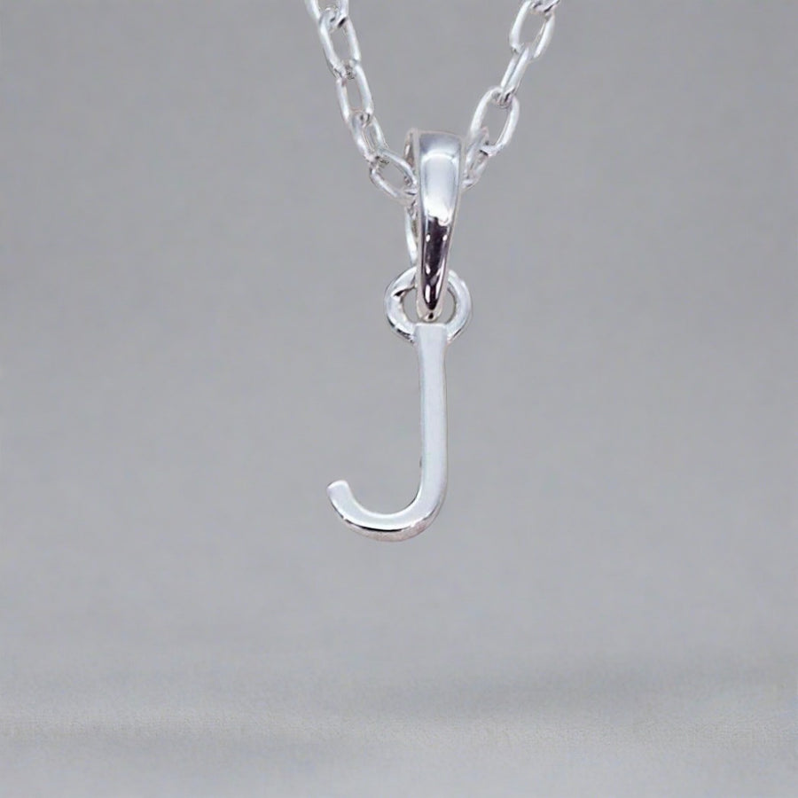 Sterling Silver Initial j Necklace - Sterling silver initial necklaces
