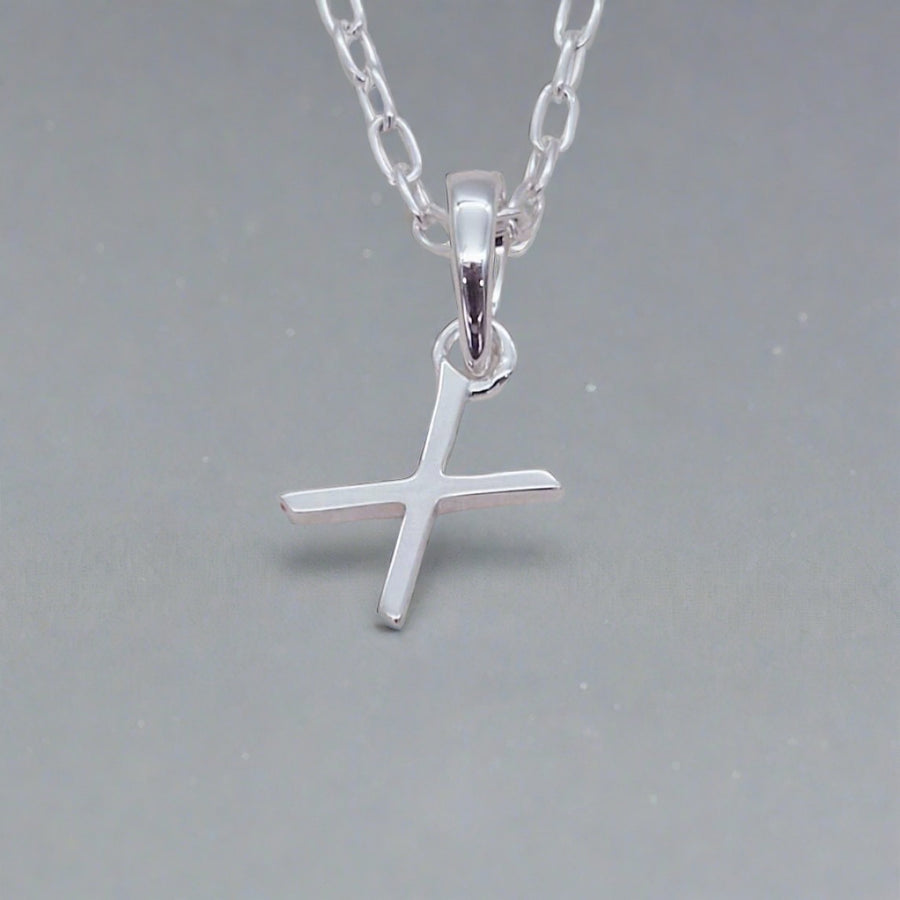 Sterling Silver Initial X Necklace - sterling silver initial necklaces Australia 