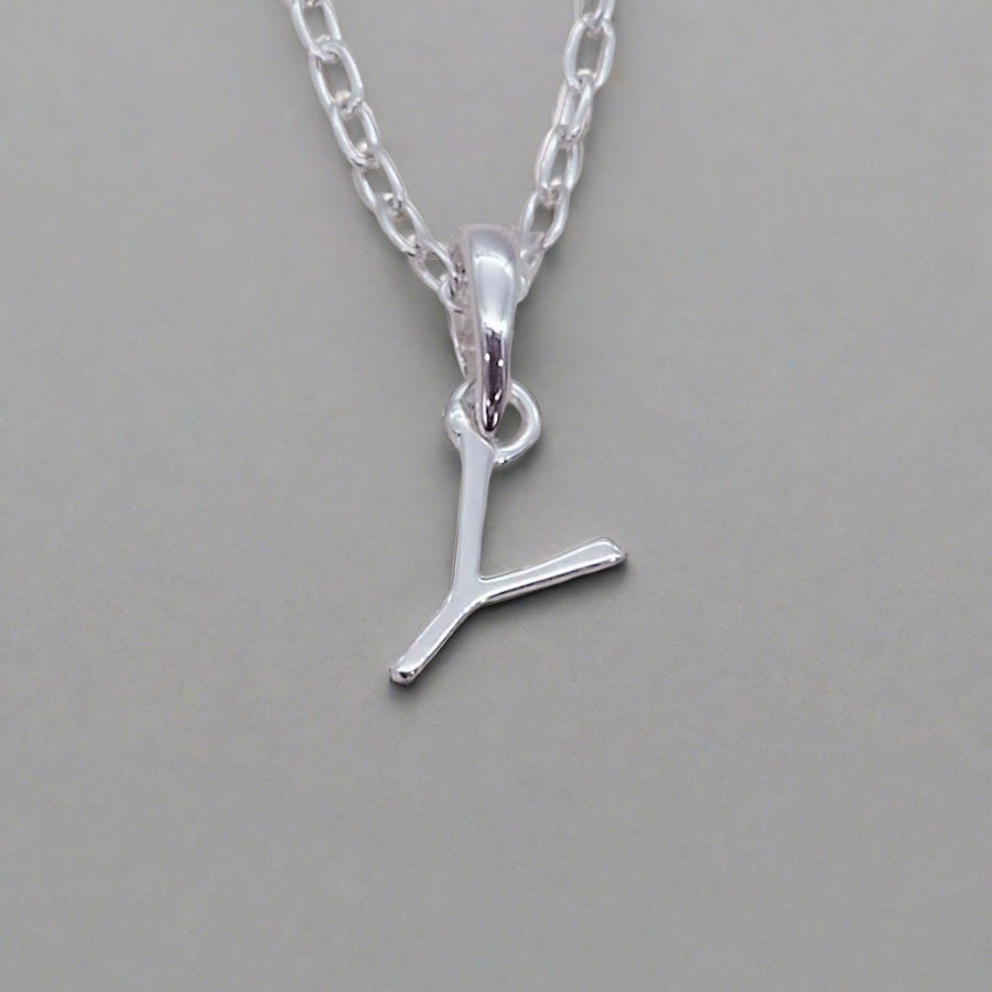 Sterling Silver Initial Y Necklace - sterling silver initial necklaces Australia 